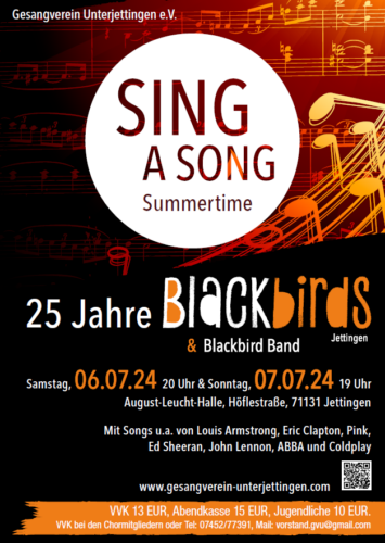 Sing a song "Summertime"- 25 Jahre Blackbirds GV Unterjettingen @ August Leucht Halle Unterjettingen