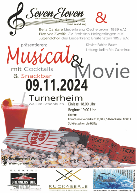 Musical & Movie - Seven Eleven Weil im Schönbuch und Freunde @ Turnerheim