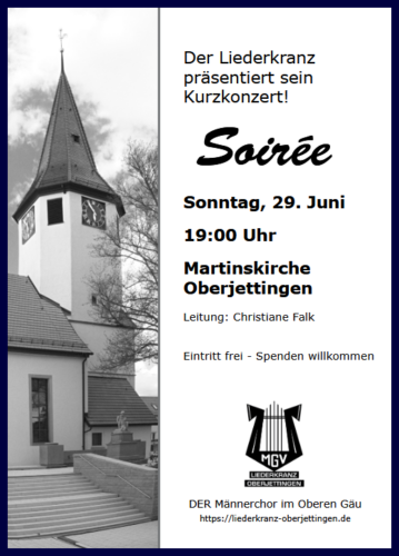 Soirée - Kurzkonzert - Männergesangverein LK Oberjettingen @ Martinskirche Oberjettingen