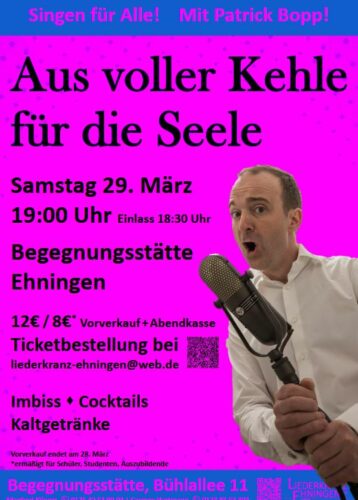 „Aus voller Kehle für die Seele" mit Patrick Bopp - LK Ehningen @ Begegnungsstätte Ehningen